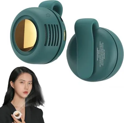 Produktbild von Small Clip Fan,Portable Silent Mini Bladeless Fan Clip On,Tragbarer Clip Ventilator,3 Geschwindigkeiten Mini handventilator,USB Wiederaufladbar Taillenclip-Ventilator,Für Outdoor Büro (Grün)