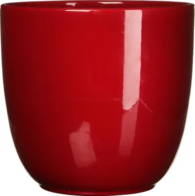 Produktbild von Blumenübertopf "Tusca" aus Keramik H 20 cm – Ø 22,5 cm Rot - Übertopf Keramik Blumentopf Pflanztopf