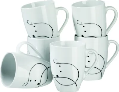 Produktbild von Mäser 922221 Chanson Kaffeebecher, 310 ml, weiß (6er Pack)