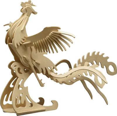 Produktbild von Pebaro 871/2 Holzbausatz Phönix, 3D Puzzle, Modellbausatz, Basteln mit Holz, Holzpuzzle, Bastelset, vorgestanzte Holzplatte, inkl. Schmirgelpapier, ausbrechen, zusammenstecken, fertig, Geschenkidee