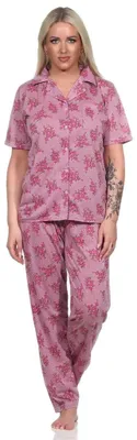 Produktbild von Damen Pyjama zweiteiliger Schlafanzug Pyjama-Set; Altrosa L/40
