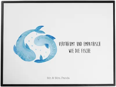 Produktbild von Mr. & Mrs. Panda schreibtischunterlage Sternzeichen Fische - Weiß - Geschenk, Fisch, Sternbild, schreibauflage, Unterlage Schreibtisch, schreibtischunterlagen