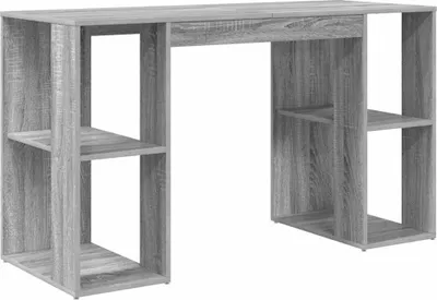 Image de vidaXL Bureau gris Sonoma 130 x 50,5 x 75 cm Bois composite