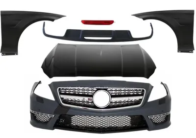 Productafbeelding van Bodykit voor Mercedes CLS W218 C218 limousine, modeljaren 2011-2018, met CLS63-uitstraling. Inclusief spatborden.