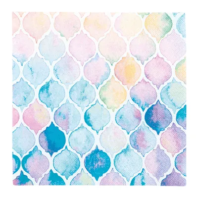 Produktbild von 20 Servietten Watercolour Shells - Wasserfarben Perleffekt 33x33cm