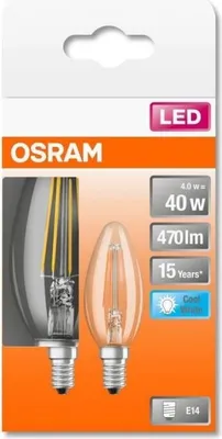 Obrázek produktu pro OSRAM BTE2 LED žárovka s čirým vláknem - 4 W = 40 W - E14 - Studená bílá