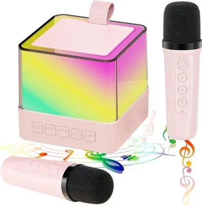 Zdjęcie produktu dla Zestaw do karaoke dla dzieci i dorosłych – z mikrofonem i głośnikiem – przyjazny dla dzieci – zestaw do imprezy karaoke