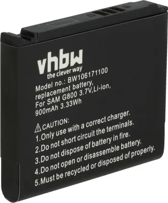 Produktbild von vhbw Akku kompatibel mit Samsung SGH-S5230 Handy Smartphone Telefon (900 mAh, 3,7 V, Li-Ion)