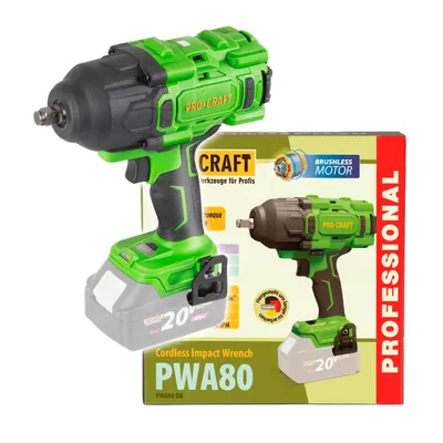 Obrázok produktu pre Akumulátorový rázový uťahovák Procraft PWA80bb 20 V 1600 Nm 1/2" bez kefy sólo - bez akumulátora, bez nabíjačky