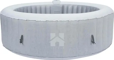 Produktbild von HOME DELUXE - Outdoor Whirlpool - SPLASH - Farbe: Beton - ⌀ 208 cm, Höhe 65 cm, 130 Luftdüsen - inkl. Abdeckung, Reparaturset, Filterset I Außen Whirlpool Spa für 6 Personen
