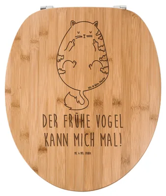Produktbild von Mr. & Mrs. Panda WC-Brille Katze Frühaufsteher - Transparent - Geschenk, WC Brille, Verschlafen, Katzen, Toilettendeckel, Sitz Familie, Genervt, Mittelfinger, Tiger