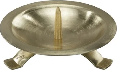 Produktbild von Kerzenleuchter goldfarben, D 9cm, mit Dorn, satiniert