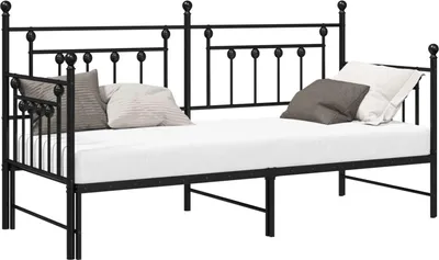 Immagine prodotto di Struttura per letto di giorno Nero 80 x 200 cm Acciaio