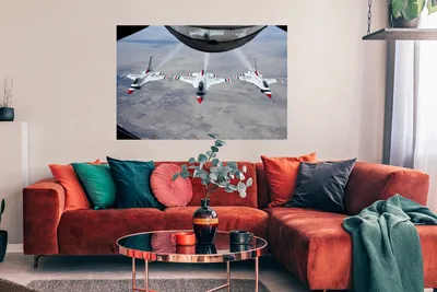 Produktbild von MuchoWow® Poster Flugzeuge - Düsenjäger - Globus 120x80 cm - Bilder