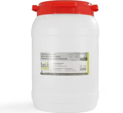 Immagine prodotto di BasicNature cestino a collo largo, rotondo, 20 litri, bianco