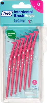 Produktbild von Rosa Interdentalbürsten 0,4 mm TePe Angle Original 6 Stück