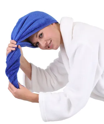 Produktbild von Betz MicrofaserTurban Handtuch Haarturban Kopftuch Farbe: blau