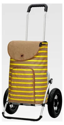 Produktbild von Einkaufstrolley - Royal Shopper Eske gelb 47 L Handwagen, modern, nachhaltig, Aluminium, klappbar, luftbereiftes Kugellagerrad
