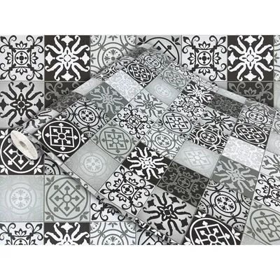 Produktbild von Klebefolie Möbel 45x25 cm - Fliesen Schwarzweiß - Selbstklebende Möbelfolie im Deko-Stil - Klebefolie für Möbel ideal für Küche, Bad und DIY Projekte