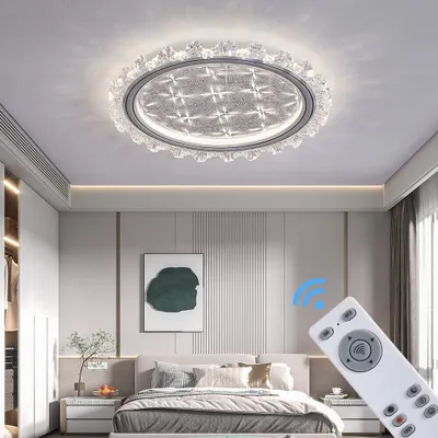 Produktbild von LED Deckenleuchte Fernbedienung/Handy-App Lichtfarbe einstellbar, LED fest integriert, Warm- bis Kaltweiß TY1805-2 weiß grau
