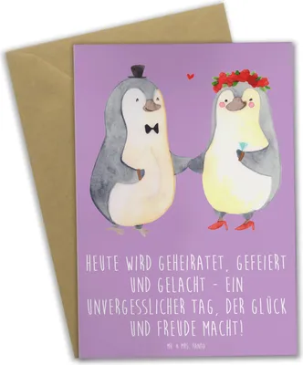 Produktbild von Mr. & Mrs. Panda Grußkarte Hochzeitsfeier Freude - Lavendeltraum - Geschenk, emotional, weihnachtskarten, Brautpaar, osterkarten, Geschenke, Glück, Magie, Heiraten