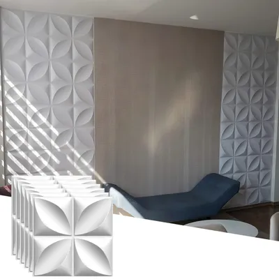 3D-Wandpaneele, 16 Stück, 30x30 cm, Diamantdesign, PVC, weiß