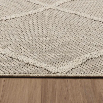 Produktbild von Villa Möbel Pativa Terrasse, Garten, Balkon-Teppich, Outdoorteppich, Boho-Design, Farbe:Beige, Grösse:80x250 cm
