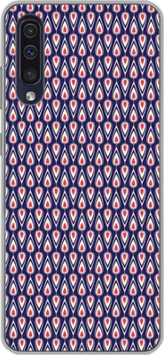Produktbild von MuchoWow® Handyhülle Schutzhülle Hülle für Telefoonhoesje Samsung Galaxy A30s Muster - Vintage - Blau - Rot Silikon Softcase Handy Hülle - Karteninhaber