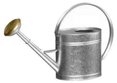 Gießkanne 4 l aus verzinktem Stahl, Edelstahl