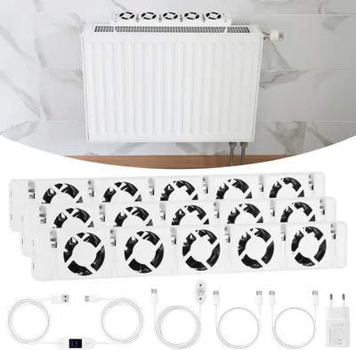 Obrázek produktu pro Bettizia radiátor booster funkce booster energeticky úsporná sada 5 ventilátorů, automatická regulace teploty, tichý, optimalizovaný rozvod tepla