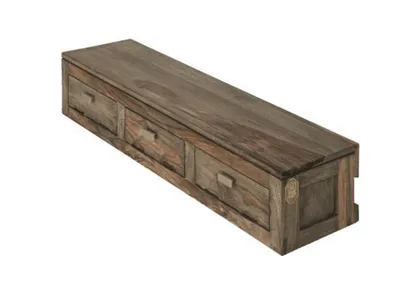 Produktbild von MASSIVMOEBEL24 Wandelement Sheesham 98x25x20  grau geölt NATURE GREY #068