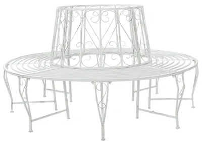 Obrázek produktu pro Stromová lavička 8-Počet míst Ø 160 x 89 cm Ocel Antická bílá