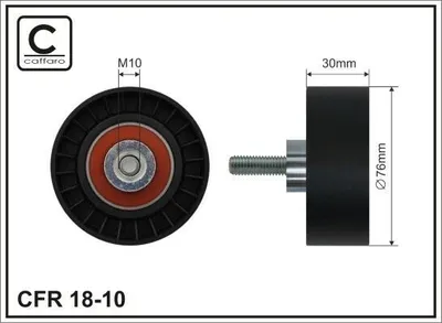 Produktbild von CAFFARO 18-10 Umlenkrolle Keilrippenriemen 76mm für FORD MONDEO IV Turnier (BA7) Focus II Schrägheck (DA, HCP, DP) S-MAX (WA6) Focus II Kombi für AUDI