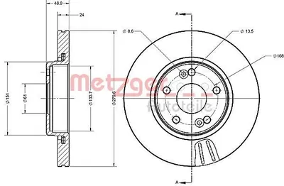 Produktbild von 2x METZGER Bremsscheibe 6110600 vorne für RENAULT LAGUNA II Grandtour (KG0/1_)