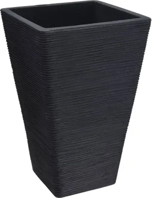 Immagine prodotto di ProGarden Vaso da fiori quadrato scanalato 55 cm Antracite