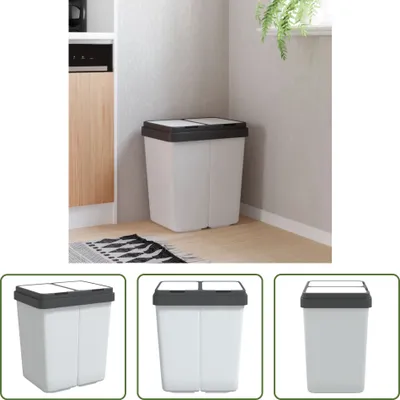 Produktbild von The Living Store Duo Mülleimer Weiß 2x25 L