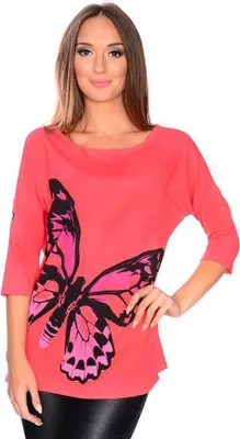 Produktbild von Damen Bluse T-Shirts Top Langarm Shirt; Koralle/S/M