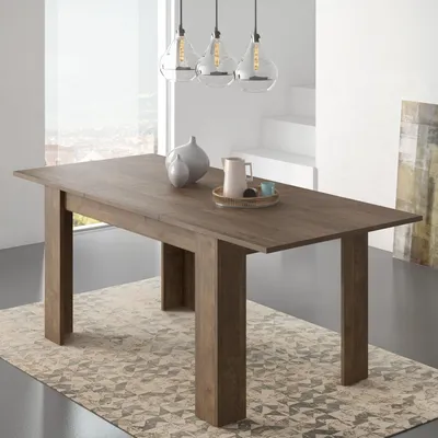 Image de Marene - Table extensible, 200x90x75h cm, Noyer marron, Extensible