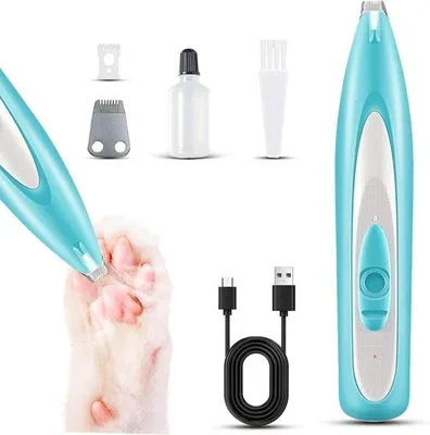 Imagen del producto de Tijeras eléctricas para perros, color azul, para patas y cara