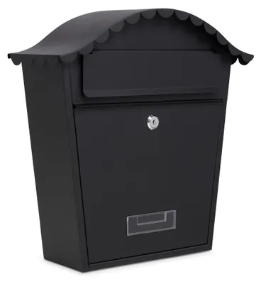 Immagine prodotto di Cassetta postale da parete con 2 chiavi, dimensioni 36x13x37 cm, colore nero