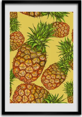 Produktbild von Bild - Bilderrahmen - 50 cm x 70 cm - MDF - Rahmen - Wandkunst Ananas