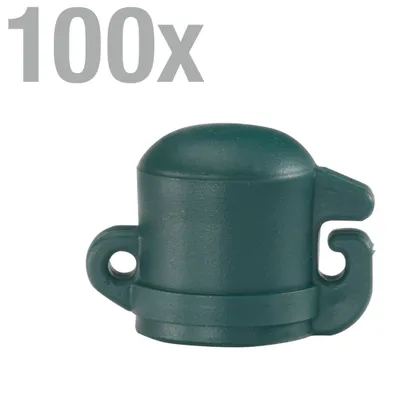 Immagine prodotto di Alberts 866365 Tappo per pali universali, in plastica, verde, per pali Ø 16 mm, set da 100