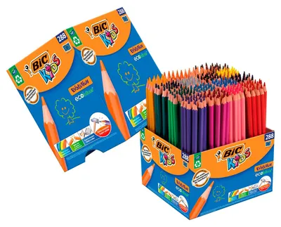 Image de Crayons de couleur BIC KIDS Evolution ecolutions, boîte en carton de 288 pièces