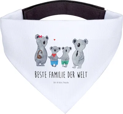 Produktbild von Mr. & Mrs. Panda Hunde-Halstuch Koala Familie zwei - Weiß - Geschenk, Halstuch Für Hunde, Muttertag, Koalabär, Hundetuch, Schal, Tuch, Hund, Zusammen