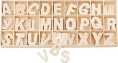 Produktbild von Holz-Buchstabensortiment, 130-tlg.