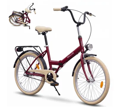 Produktbild von Dallas Bike Klapprad - 24 Zoll - Bordeauxrot-Cremefarben - Stahlrahmen M 17" - Shimano Nexus 3-Gang
