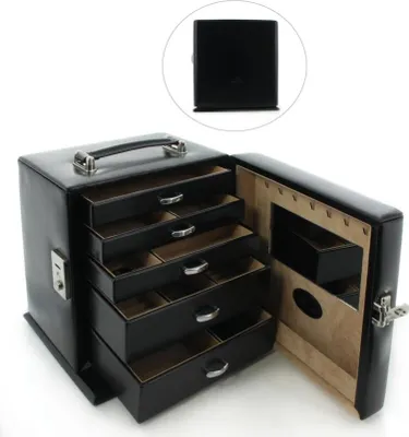 Produktbild von Windrose Merino Schmuckschrank mit separatem Reiseetui Schwarz