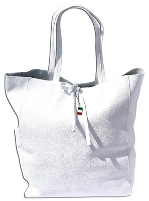 Produktbild von Florence ital. Echtleder Damen weiß Shopper 30x35x15 cm OTF112W