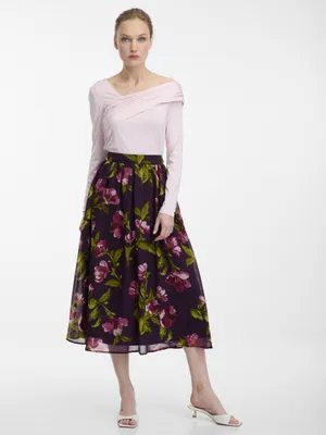 Produktbild von Orsay Lila Damen-Midirock mit Blumenmuster 38
