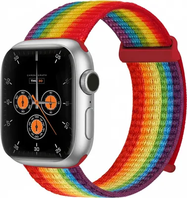 Produktbild von Smartwatch Armband für Apple Watch Series 2 38mm Nylon Textil Band Ersatzband Wechselband Klettverschluss flexibel atmungsaktiv Regenbogenfarben